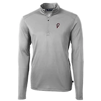 Pull-over à col zippé Cutter & Buck gris Ohio State Buckeyes Virtue Eco Pique recyclé pour homme