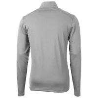 Men's Cutter & Buck Gray Ohio State Buckeyes Virtue Eco Pique Recycled Quarter-Zip Pullover Top