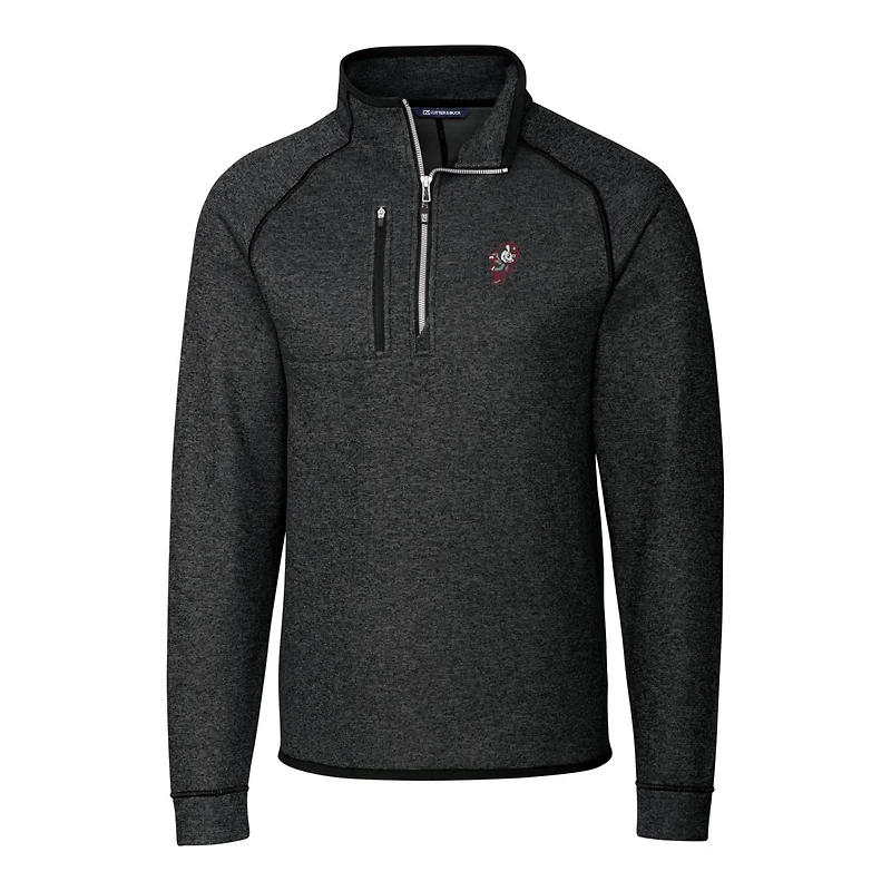 Pull-over en tricot à demi-fermeture éclair pour homme, couleur anthracite, style coupe-vent des Ohio State Buckeyes, ...