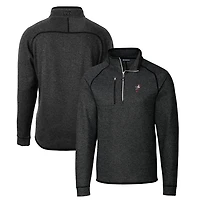 Pull-over en tricot à demi-fermeture éclair pour homme, couleur anthracite, style coupe-vent des Ohio State Buckeyes, ...