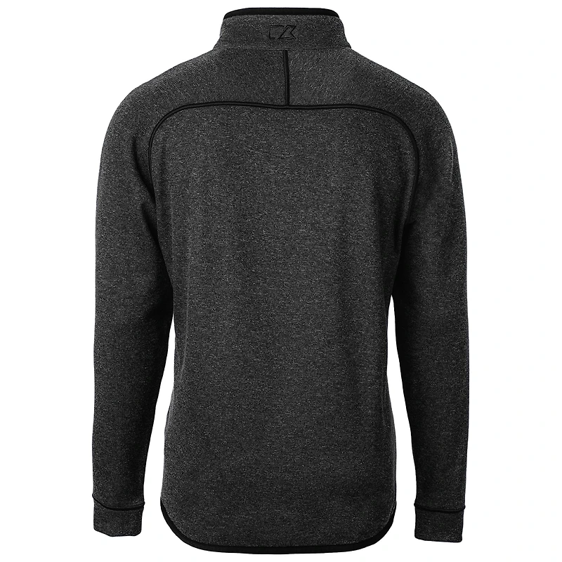 Pull-over zippé demi-zip en maille Cutter & Buck Heather Charcoal Ohio State Buckeyes pour homme