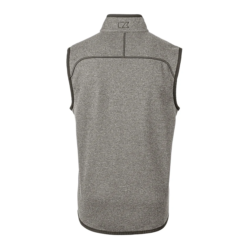 Pull-over en tricot gris chiné pour homme Cutter & Buck des Ohio State Buckeyes, coupe-vent, grande taille, entièrement zippé