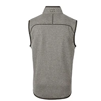 Pull-over en tricot gris chiné pour homme Cutter & Buck des Ohio State Buckeyes, coupe-vent, grande taille, entièrement zippé