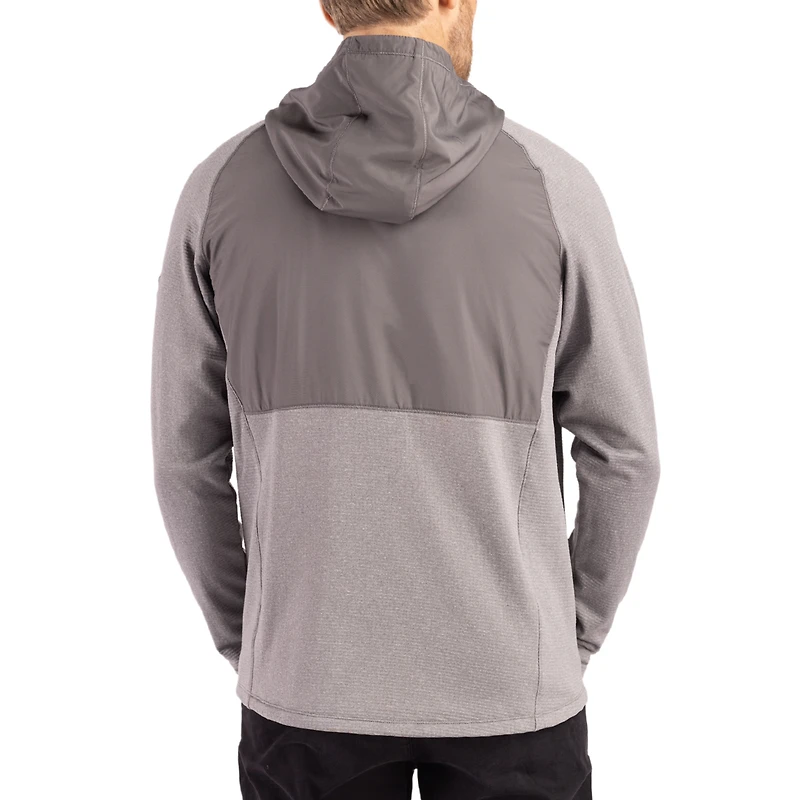 Veste hybride tri-blend Peshastin Eco Fleece recyclée, gris chiné, Ohio State Buckeyes, pour homme, Cutter & Buck