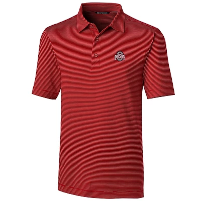 Polo à rayures crayon Forge pour homme, rouge, Cutter & Buck, Ohio State Buckeyes, grande taille