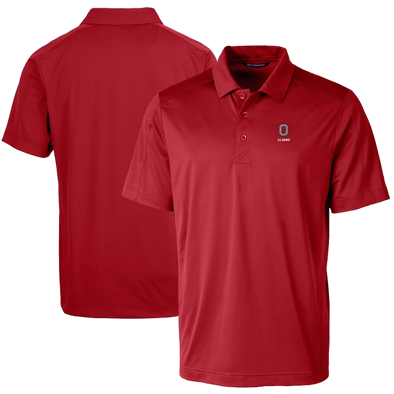 Men's Cutter & Buck Scarlet Ohio State Buckeyes Alumni Logo Prospect Textured Stretch Polo