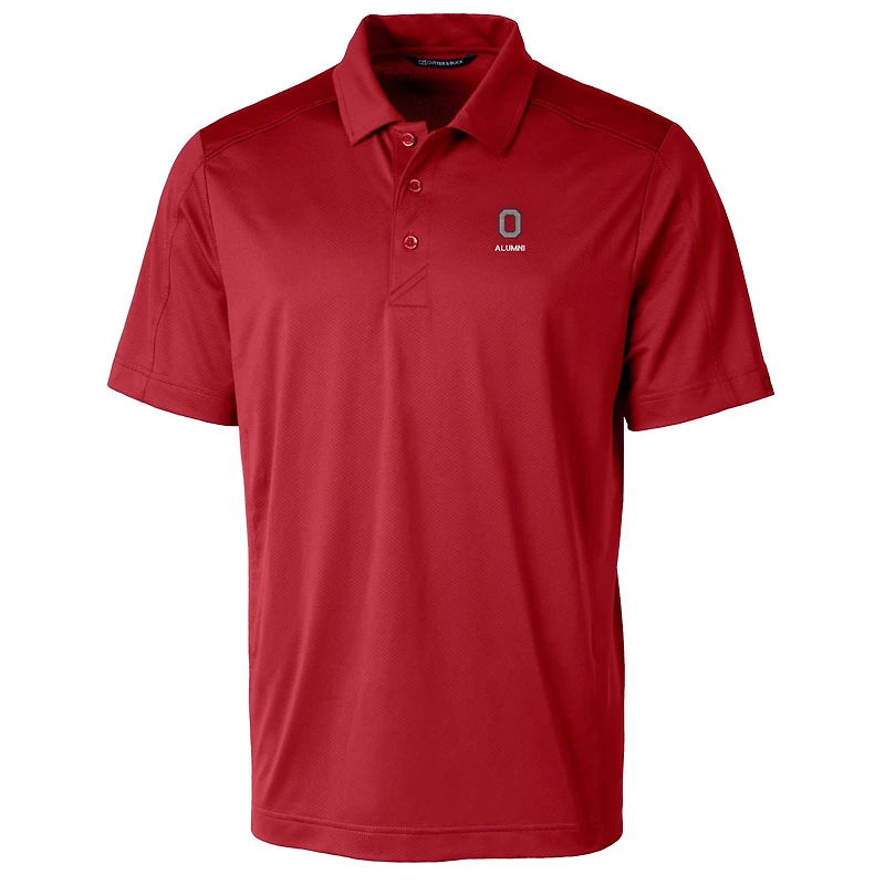 Men's Cutter & Buck  Scarlet Ohio State Buckeyes Alumni Logo Prospect Textured Stretch Polo