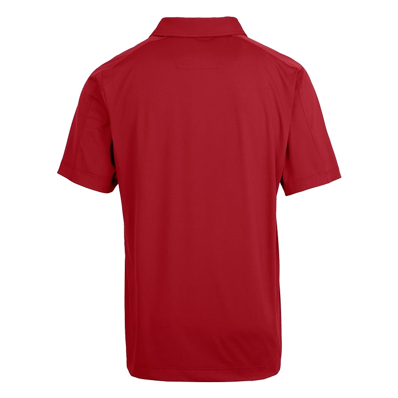 Men's Cutter & Buck Scarlet Ohio State Buckeyes Alumni Logo Prospect Textured Stretch Polo