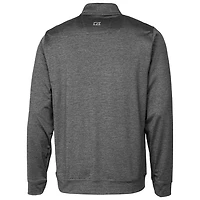 Men's Cutter & Buck Steel Ohio State Buckeyes Heathered Vault Stealth Quarter-Zip Pullover Top