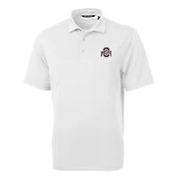 Men's Cutter & Buck White Ohio State Buckeyes Big Tall Virtue Eco Pique Recycled Polo