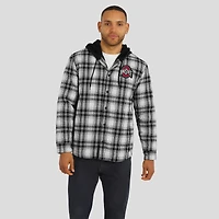 Men's Darius Rucker Collection by Fanatics  Black Ohio State Buckeyes Plaid Flannel Quilted Full-Snap Hooded Shacket