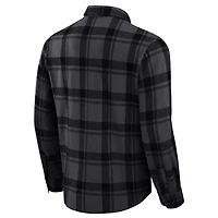 Men's Darius Rucker Collection by Fanatics Black Ohio State Buckeyes Relaxed Fit Plaid Button-Up Shirt