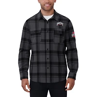 Chemise boutonnée à carreaux décontractée pour homme de la collection Darius Rucker Fanatics, noire, Ohio State Buckeyes