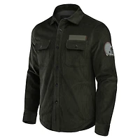 Men's Darius Rucker Collection by Fanatics Olive Ohio State Buckeyes Corduroy Full-Button Shacket