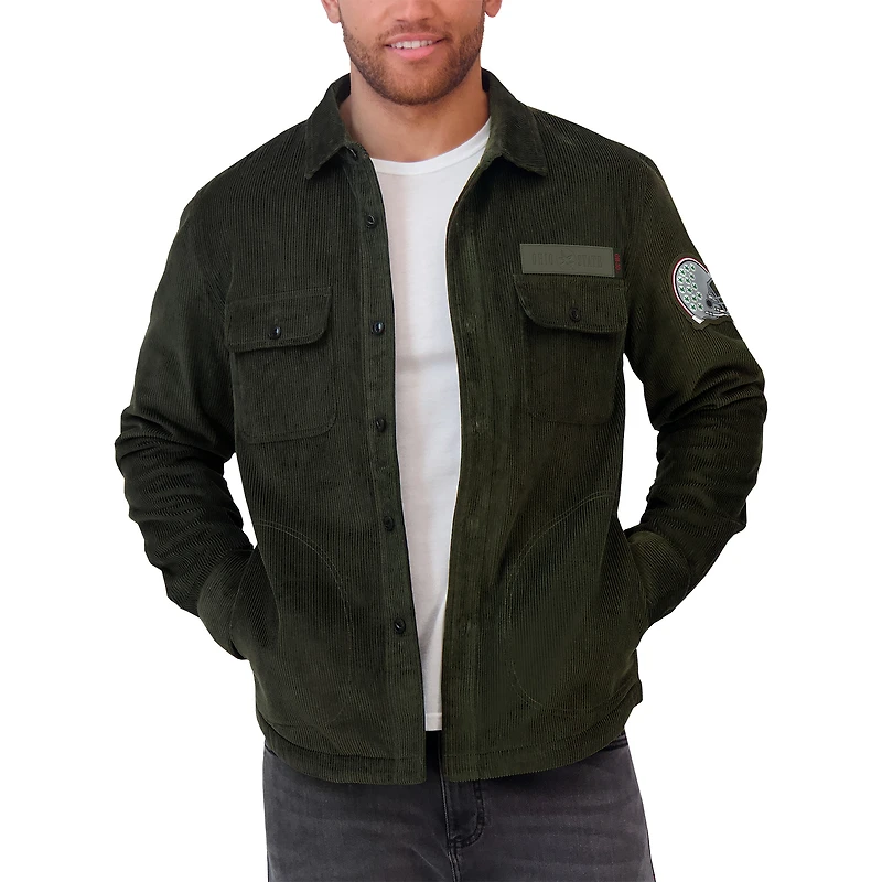 Men's Darius Rucker Collection by Fanatics Olive Ohio State Buckeyes Corduroy Full-Button Shacket
