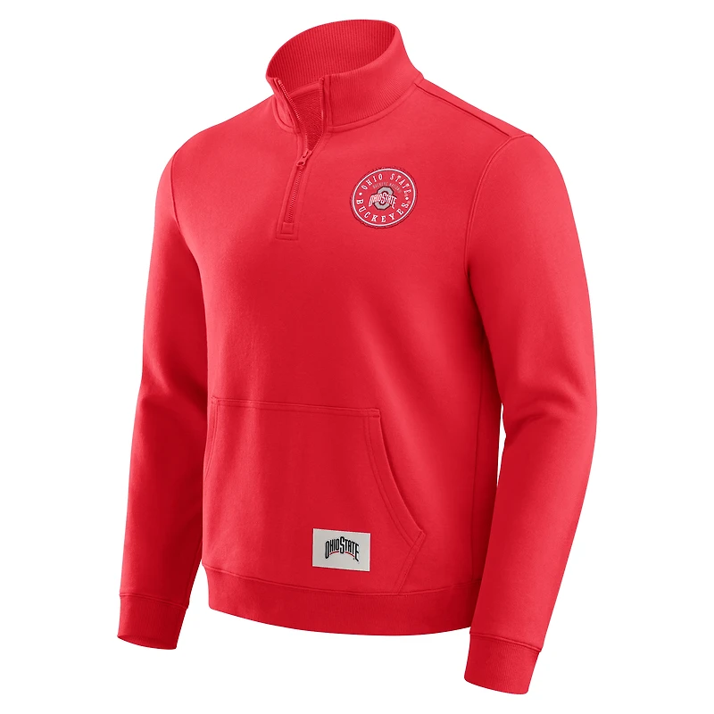 Men's Darius Rucker Collection by Fanatics Scarlet Ohio State Buckeyes Quarter-Zip Pullover