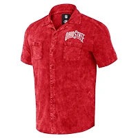 Men's Darius Rucker Collection by Fanatics  Scarlet Ohio State Buckeyes Team Color Button-Up Shirt