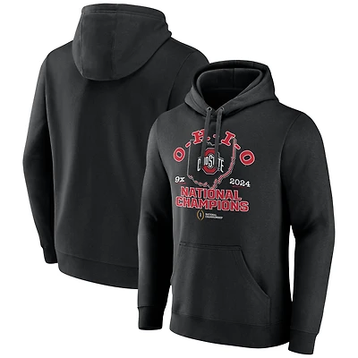 Men's Fanatics Black Ohio State Buckeyes College Football Playoff 2024 National Champions Big & Tall OH1O Pullover Hoodie