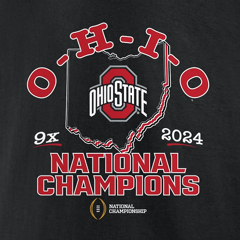 Men's Fanatics Black Ohio State Buckeyes College Football Playoff 2024 National Champions Big & Tall OH1O T-Shirt