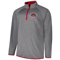 PRF OSU CHARCOAL RED HOMME RAGLAN B&T POITRINE GAUCHE QUART ZIP JACMENXPO