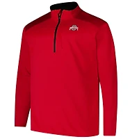 Men's Fanatics Scarlet Ohio State Buckeyes Big & Tall Defender Quarter-Zip Top