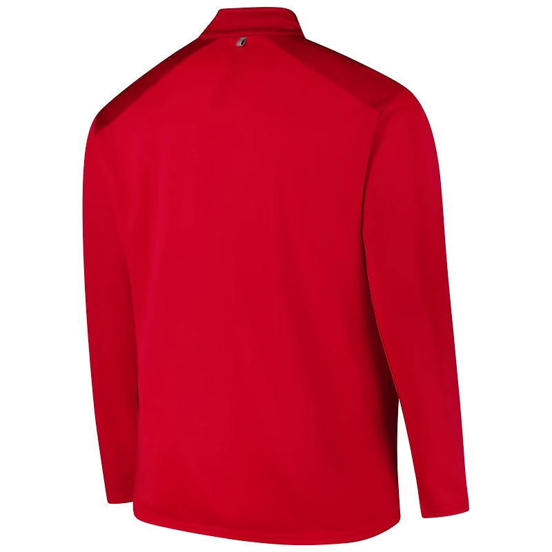 Men's Fanatics Scarlet Ohio State Buckeyes Big & Tall Defender Quarter-Zip Top