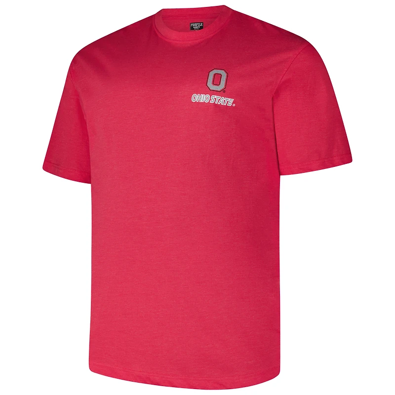 Men's Fanatics Scarlet Ohio State Buckeyes Big & Tall Ideal Faded T-Shirt