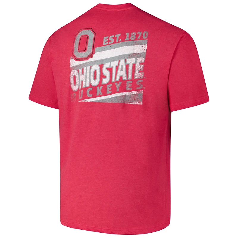 Men's Fanatics Scarlet Ohio State Buckeyes Big & Tall Ideal Faded T-Shirt
