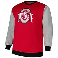 Sweat-shirt à manches contrastées Fanatics Scarlet Ohio State Buckeyes pour hommes, grande poitrine, taille