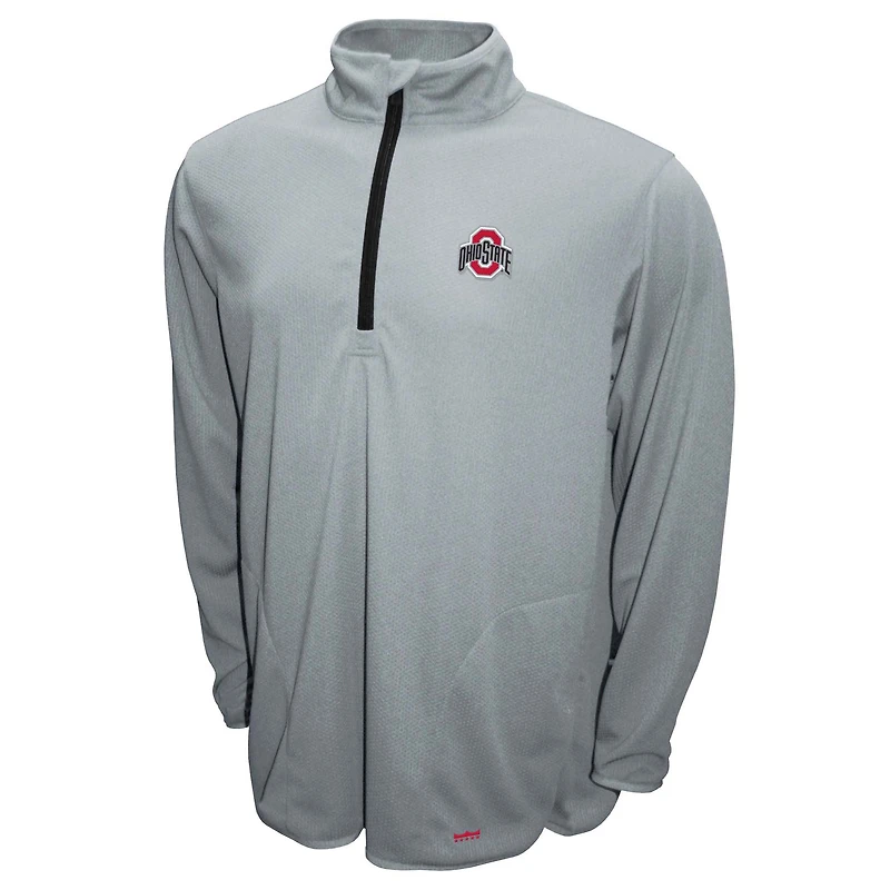 Men's Franchise Club Gray Ohio State Buckeyes Breeze Quarter-Zip Pullover