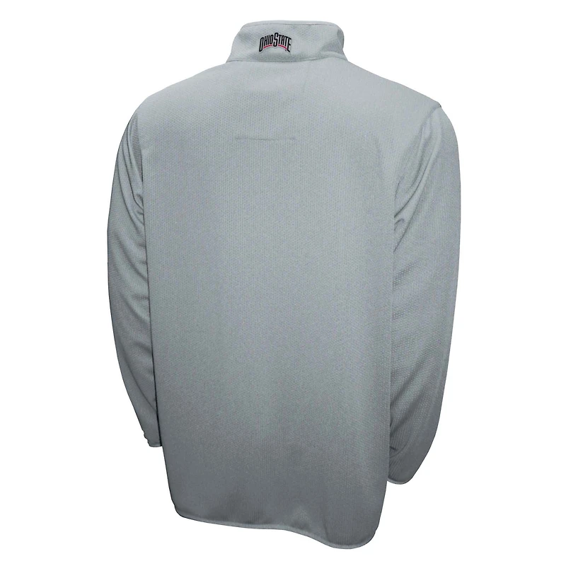 Men's Franchise Club Gray Ohio State Buckeyes Breeze Quarter-Zip Pullover