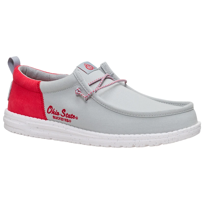 Men's Hey Dude  Gray/Scarlet Ohio State Buckeyes Wally Casual Slip-On Shoes
