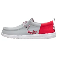 Men's Hey Dude  Gray/Scarlet Ohio State Buckeyes Wally Casual Slip-On Shoes