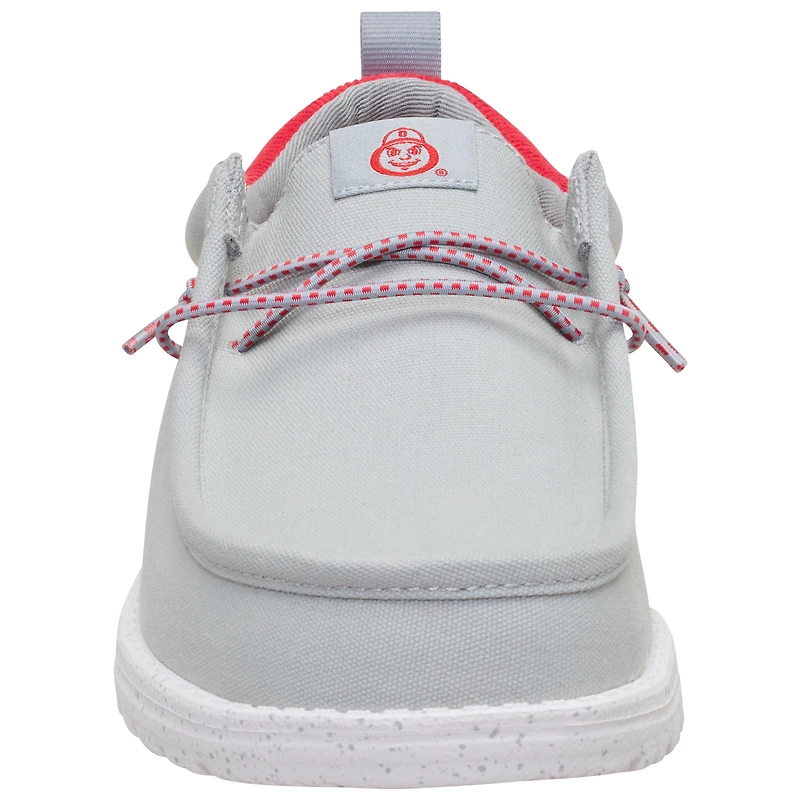 Men's Hey Dude  Gray/Scarlet Ohio State Buckeyes Wally Casual Slip-On Shoes