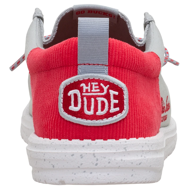 Men's Hey Dude  Gray/Scarlet Ohio State Buckeyes Wally Casual Slip-On Shoes