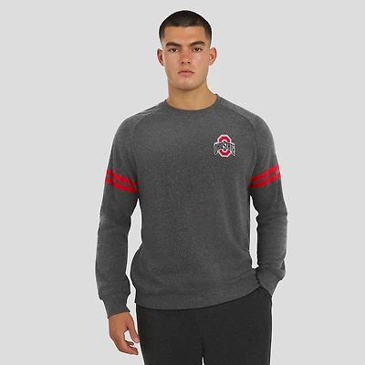 Men's J. Palmer Gray Ohio State Buckeyes Players Lounge Raglan Tri-Blend Sweatshirt