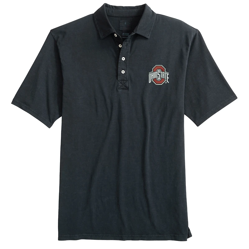 Men's johnnie-O  Black Ohio State Buckeyes Coastal Wash Polo