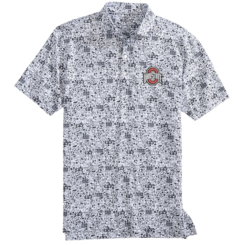 Men's johnnie-O  Black Ohio State Buckeyes Tailgater Polo