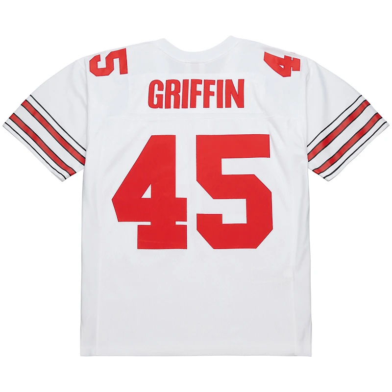 Men's Mitchell & Ness Archie Griffin White Ohio State Buckeyes 1975 College Vault Legacy Jersey