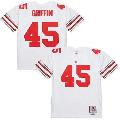 Men's Mitchell & Ness Archie Griffin White Ohio State Buckeyes 1975 College Vault Legacy Jersey