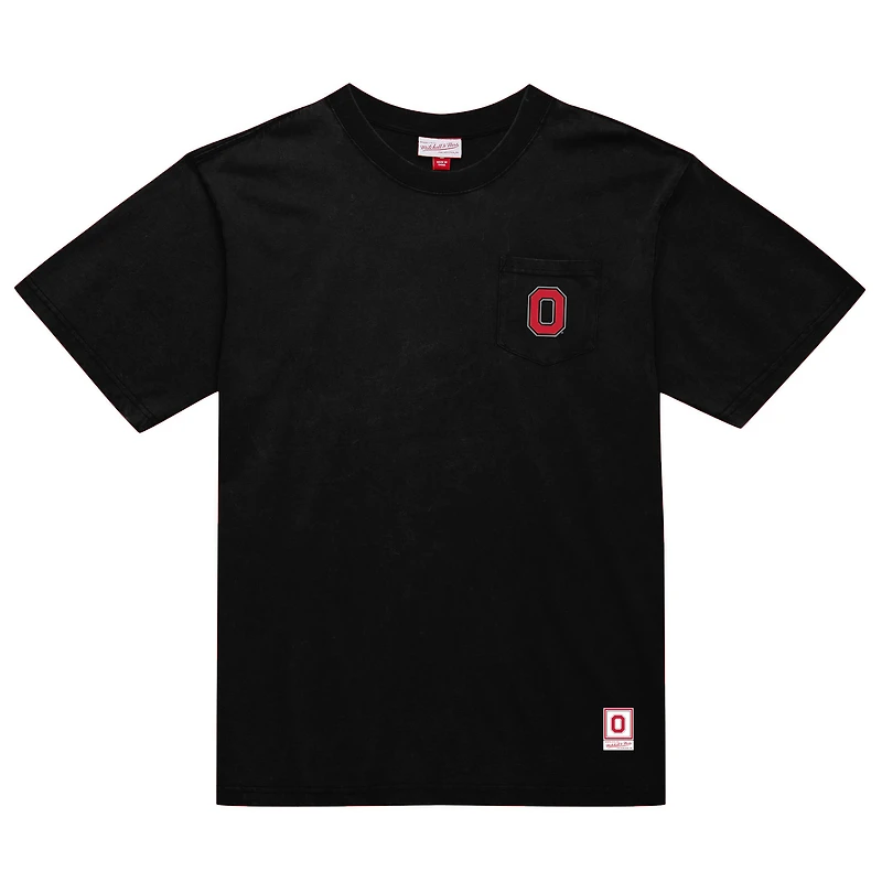 T-shirt noir de qualité supérieure pour homme Mitchell & Ness Ohio State Buckeyes Big Tall Fade Away