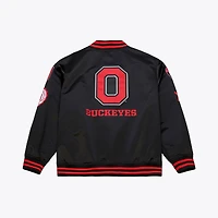 Men's Mitchell & Ness Black Ohio State Buckeyes Double Clutch Lightweight Satin Full-Snap Jacket