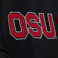 Veste Mitchell & Ness noire pour homme Ohio State Buckeyes à double pochette, légère, en satin et boutons-pression.