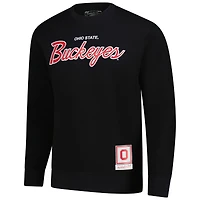 Sweat-shirt à enfiler Mitchell & Ness noir Ohio State Buckeyes Elite Script pour homme