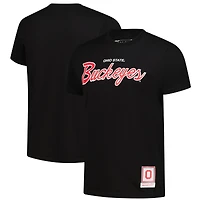 T-shirt noir Mitchell & Ness pour homme avec inscription Ohio State Buckeyes Elite