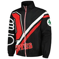 Men's Mitchell & Ness Black Ohio State Buckeyes Exploded Logo Warm Up Full-Zip Jacket
