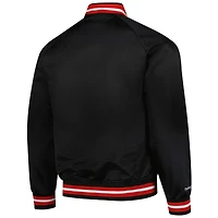 Men's Mitchell & Ness Black Ohio State Buckeyes Lightweight Satin Raglan Full-Snap Jacket
