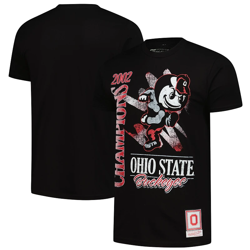 T-shirt noir délavé au minéral Ohio State Buckeyes de Mitchell & Ness pour homme