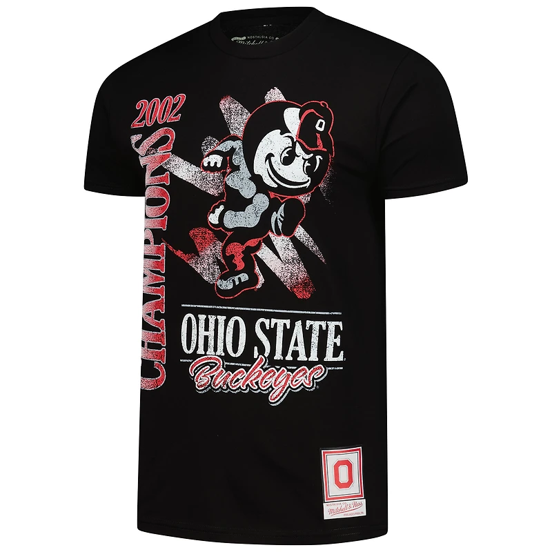 T-shirt noir délavé au minéral Ohio State Buckeyes de Mitchell & Ness pour homme