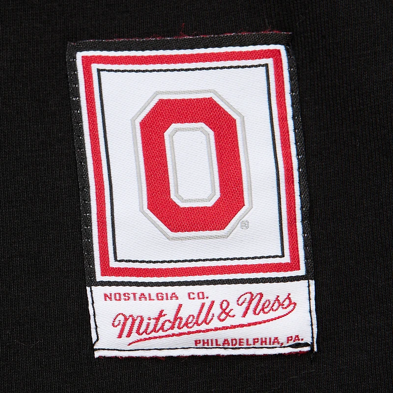 T-shirt noir à manches longues pour hommes Mitchell & Ness Ohio State Buckeyes Throwback